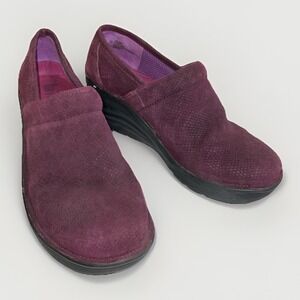 Bionica Cardin Purple Suede Snakeskin Wedge Platform Comfort Soft